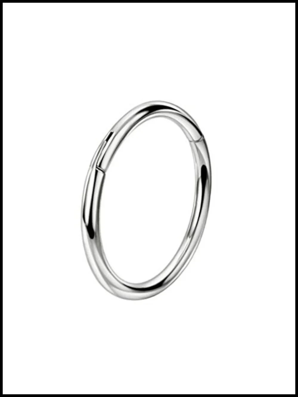 Grade 23 Titanium Nose Hoop Ring Hinged Clicker for Women Men 20g 9mm